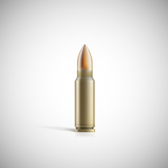 Rifle bullet isolated on white photo-realistic vector