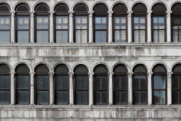 Fototapeta premium Venice, detail of the windows overlooking St. Mark's Square