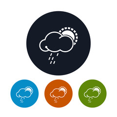 Icon sun with rain ,   vector illustration