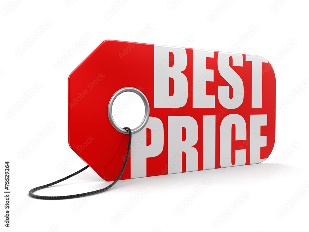 Poster label with best price (clipping path included)