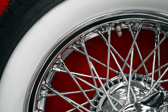 Vintage car spoke wheel