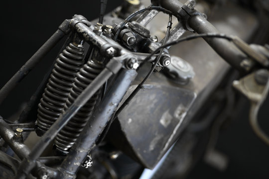 Vintage motorcycle front suspension