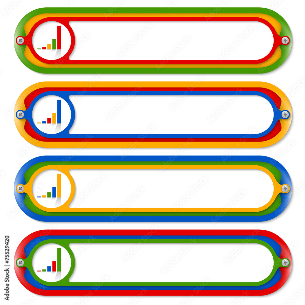 Poster four colored frames for any text and graph