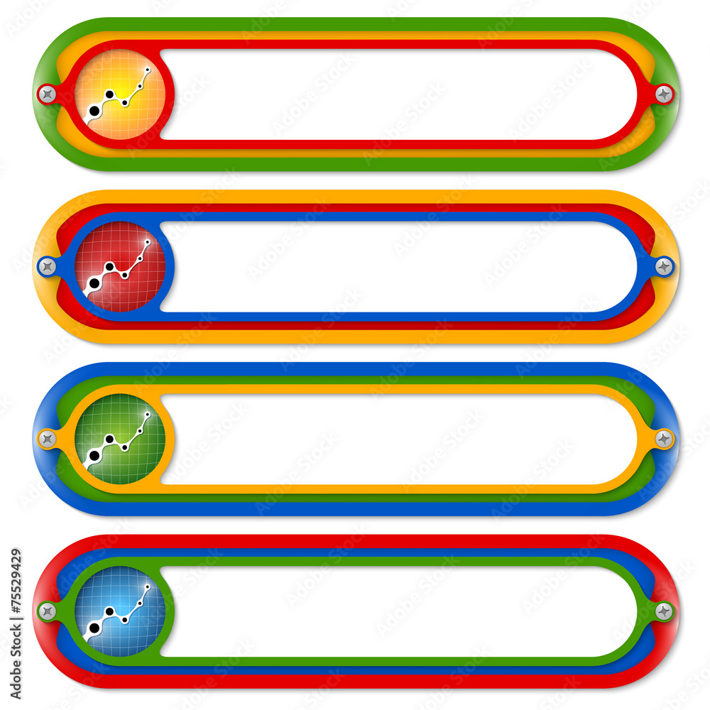 Poster four colored frames for any text and graph