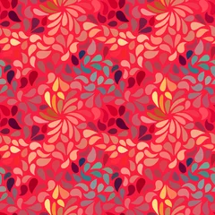 Papier peint Rouge Motif floral abstrait sans soudure