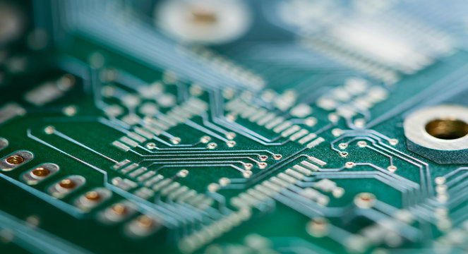Green PCB (close-up shot)