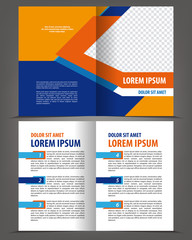 Vector empty bi-fold brochure print template design