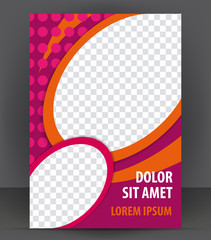 Magazine, flyer, brochure layout violet design template