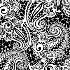 Paisley seamless lace pattern