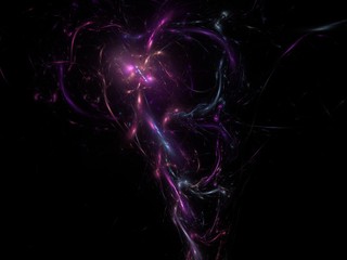 Beatiful heart glow abstract fractal effect light background