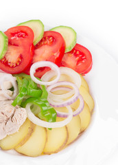 Warm meat salad