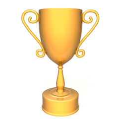 Champion golden trophy 3d illustration