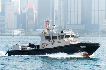 Zelfklevend Fotobehang Marine Police in Hong Kong (香港海上警察) © motive56