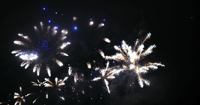 Fireworks in Big Eeuropean city Riga,