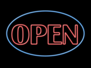 Open neon sign