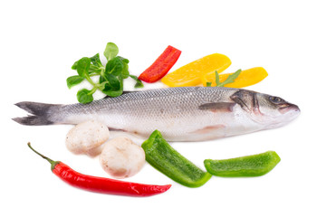 Seabass with vegetables.