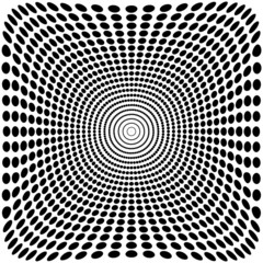 Vector optical illusion zoom black and white background