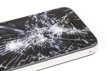 Smartphone with seriously broken display screen