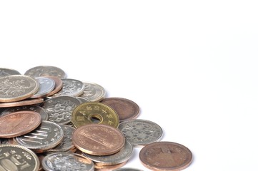 大量の日本円の硬貨