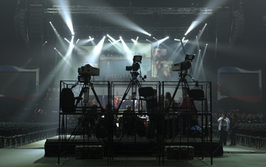 tv camera in a concert hall