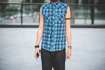 young handsome bearded hipster man