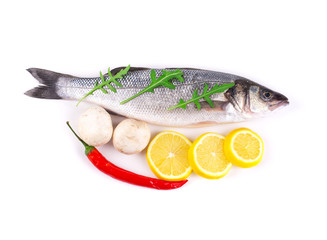Fresh seabass fish.