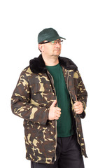 Fototapeta premium Man in military vest.