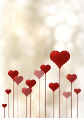 Herzen auf Bokehhintergrund (Valentinstag)