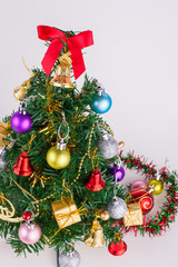 christmas decoration on a white paper background