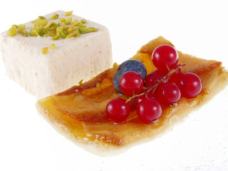 apple tart with coconut ice cream