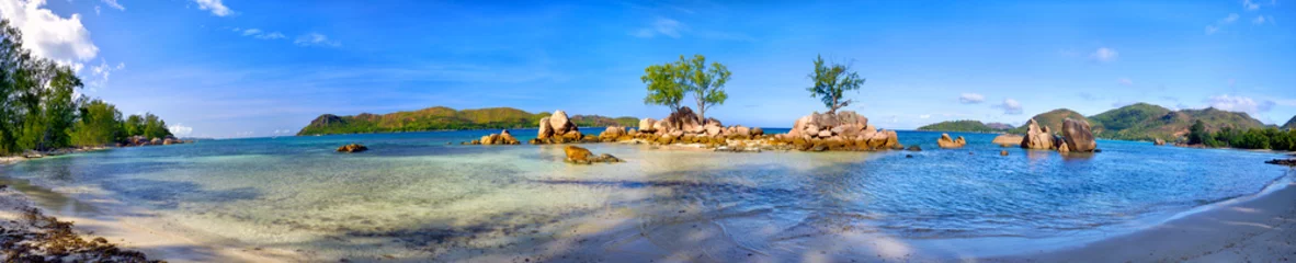Photo sur Plexiglas Panoramique Tropical beach panorama in Praslin Island, Seychelles