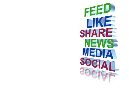 Media social definition with 3d letter
