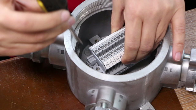 Assembling electrical components for motors, hoists and sheers