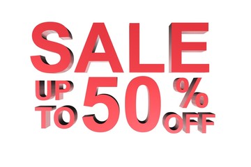 sale discount in 3d text
