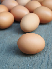 eggs on the wooden table