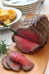 roast beef carving, sunday dinner