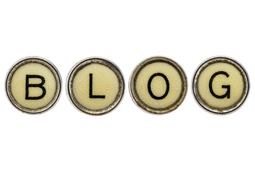 blog word in typewriter keys