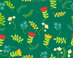 Floral background. Vector seamless pattern