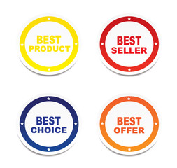 Four round paper stickers