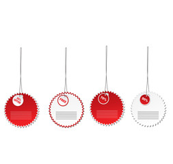Set of red sale tags.