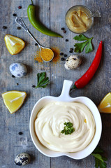 Homemade mayonnnaise.