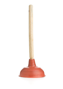 Plastic Plunger Isolated On White