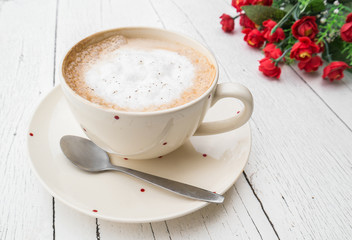 Cup of cappuccino coffee