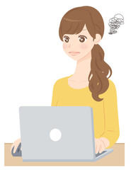 女性　パソコン