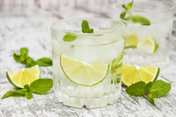 Cold fresh lemonade drink