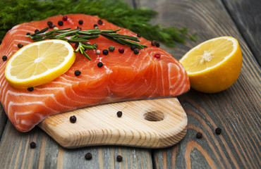 salmon fish with fresh herbs