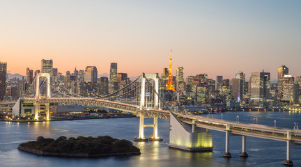 Fototapeta premium tokyo Bay at Rainbow Bridge