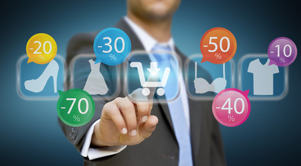 Businessman shopping online