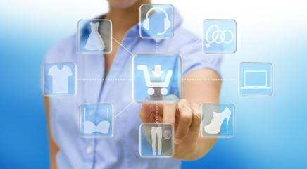 Woman shopping online