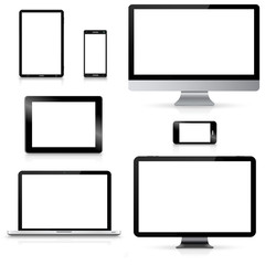 Modern digital tech device collection
